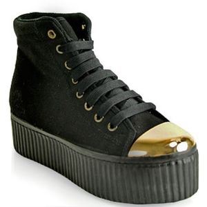 (SIZE 8.5w) Jeffrey Campbell Gold Toe Hi-Top Shoes